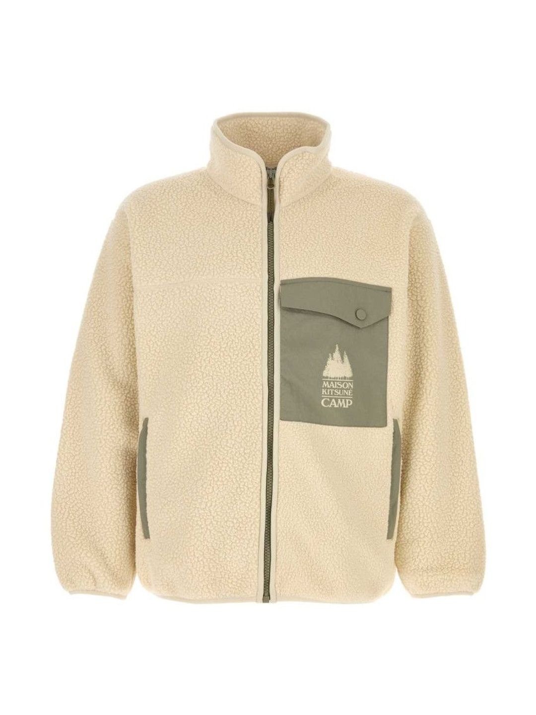 Maison Kitsune Beige Zip-Up Jacket