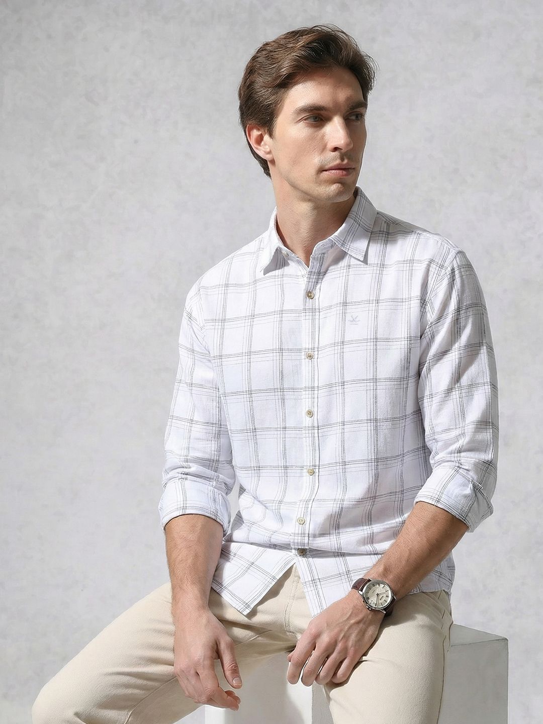 WROGN Slim Fit Checked Casual Shirt