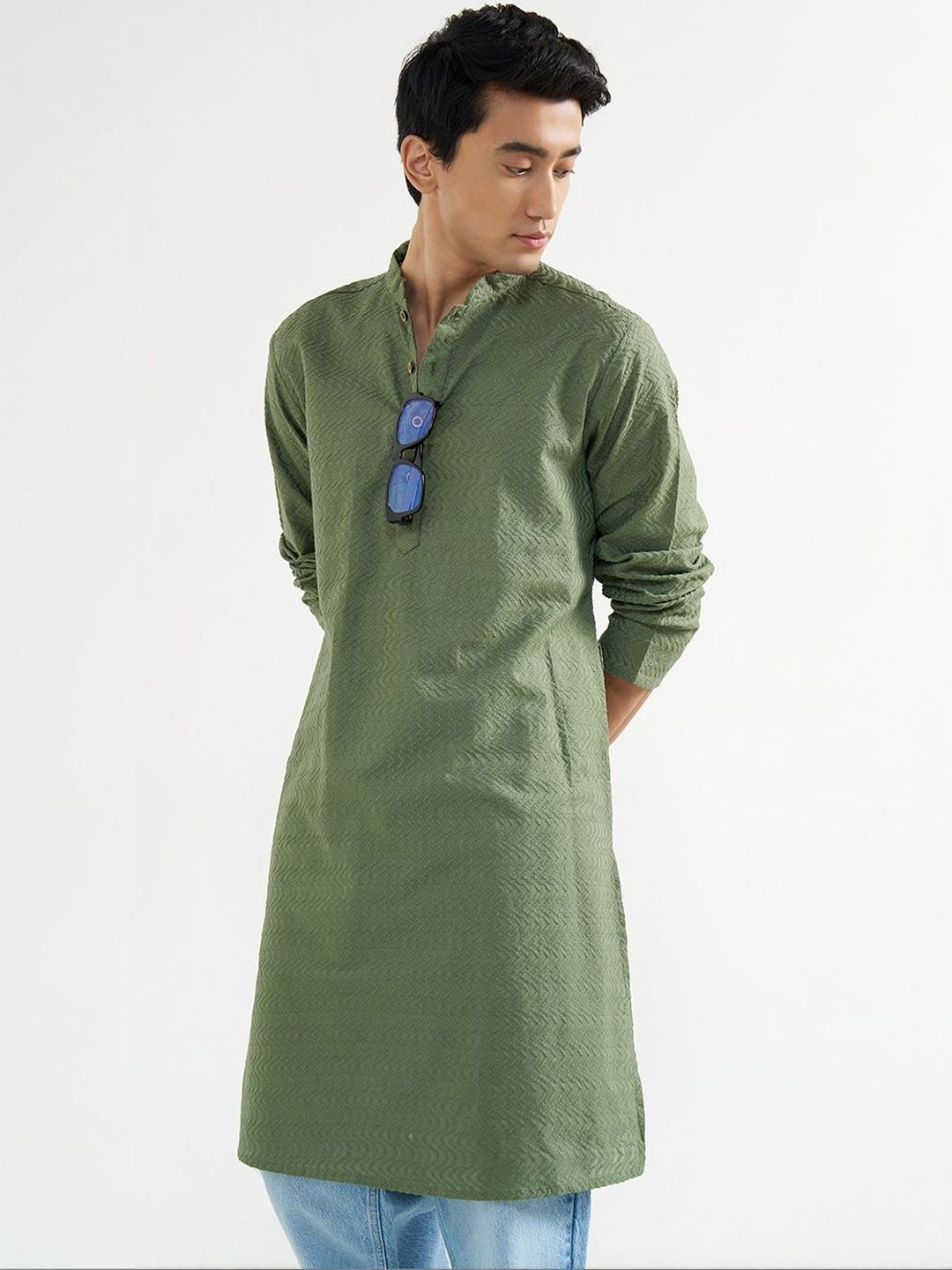 indus route by Pantaloons Men Dobby Kurta