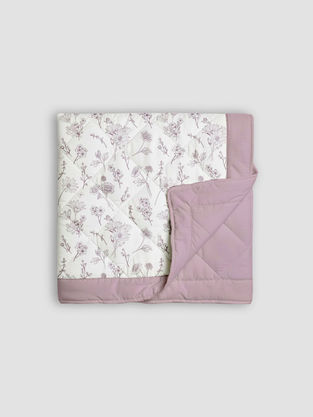 Linen Home Linen Home Floral Botancial Mauve & Mauve Reversible AC Blanket Single Size