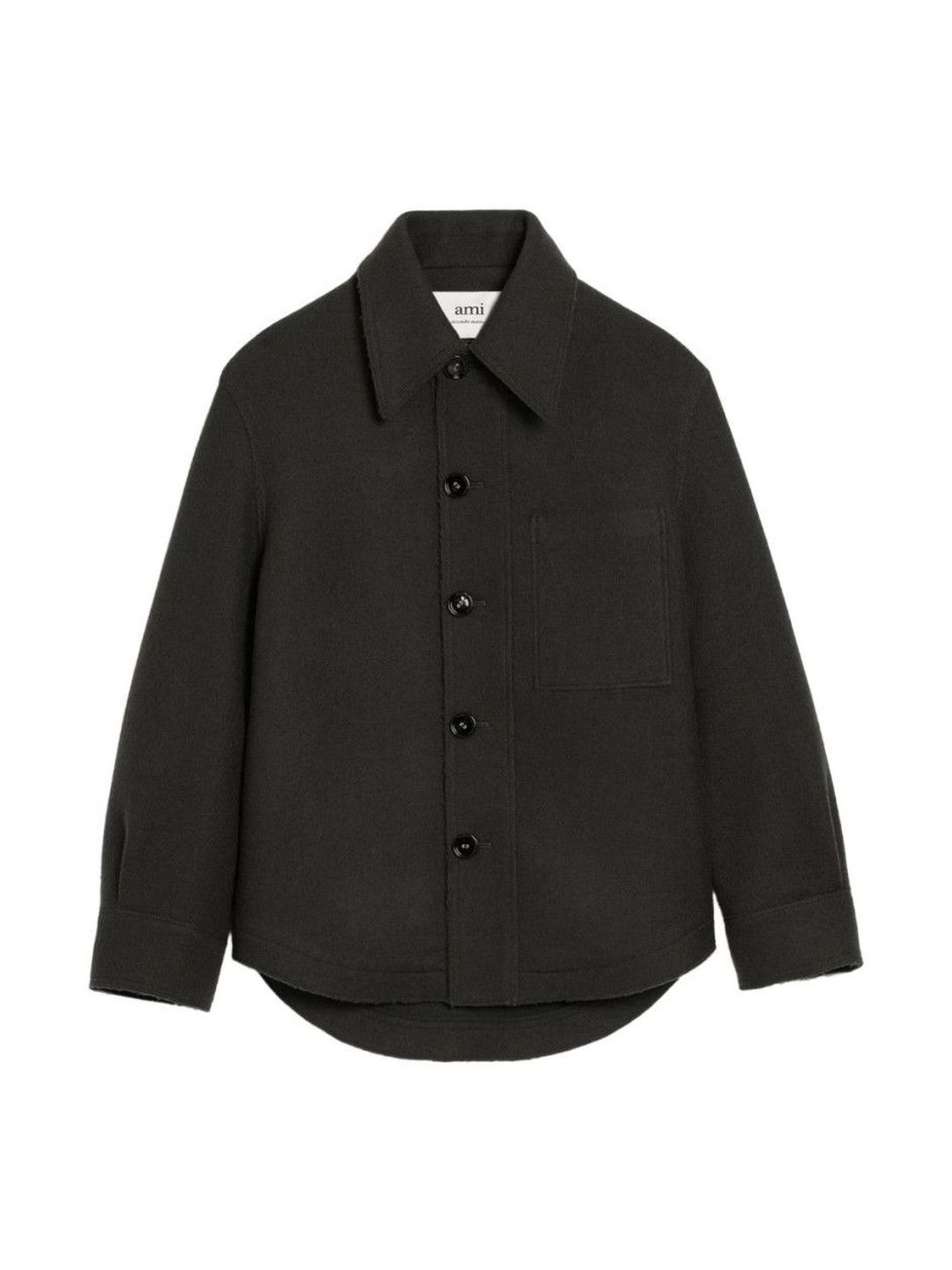 Ami Paris Dark Grey Wool Buttoned Jacket