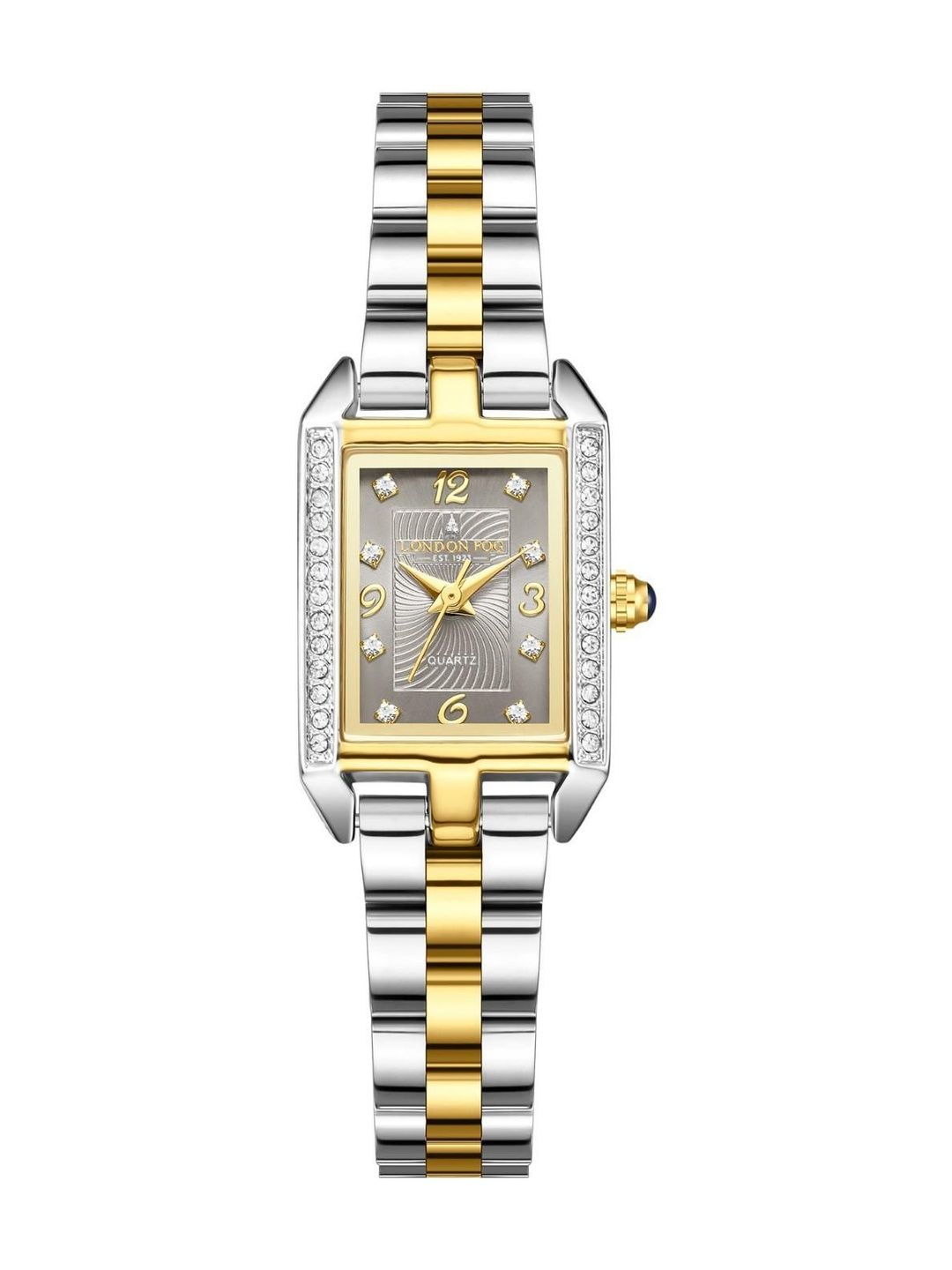 LONDON FOG Women Dial & Stainless Steel Bracelet Style Straps Analogue Date Aperture Watch LFW20002-11