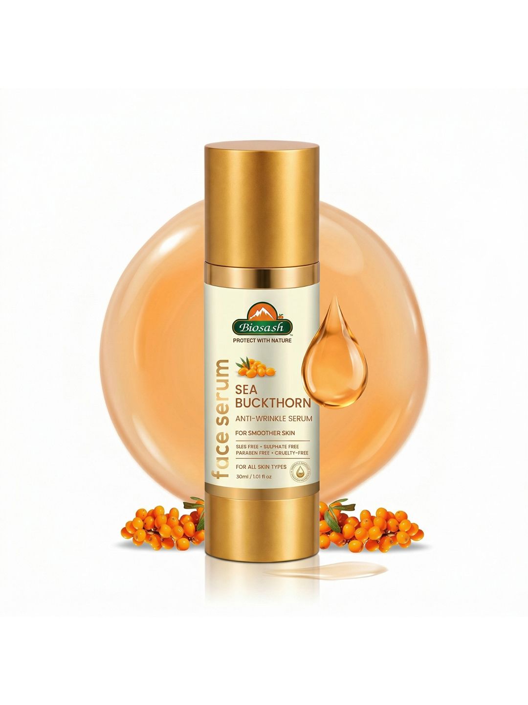 BIOSASH BIOSASH Unisex Seabuckthorn Face Serum for Acne Treatment 30ML- Hydrating Face Serum
