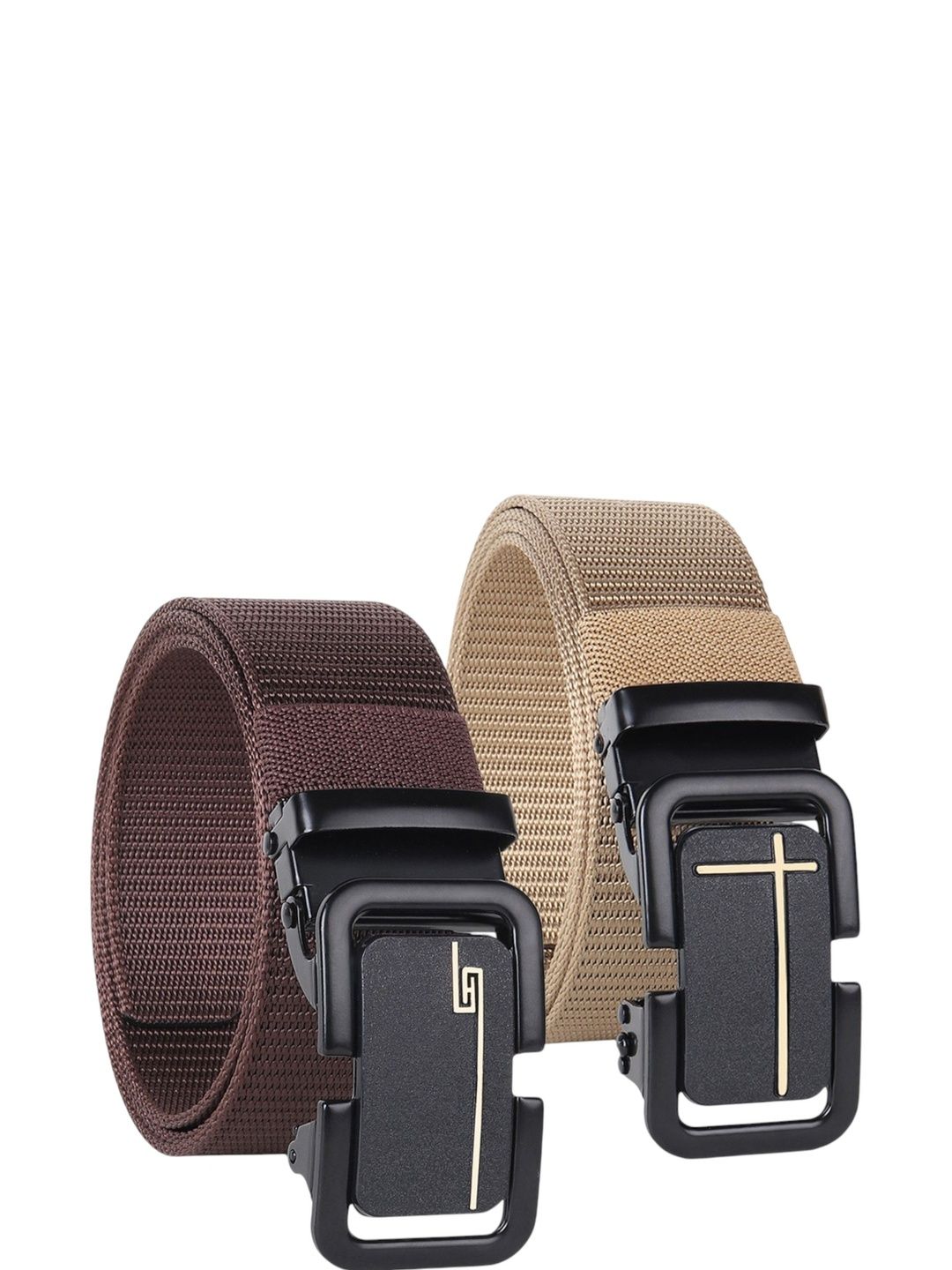 The Roadster Lifestyle Co Men Set Of 2 Textured Formal Belts