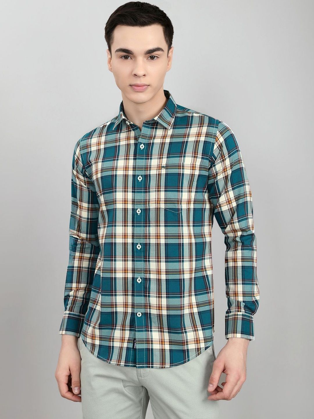 Monte Carlo Men Standard Gingham Checks Checked Casual Shirt