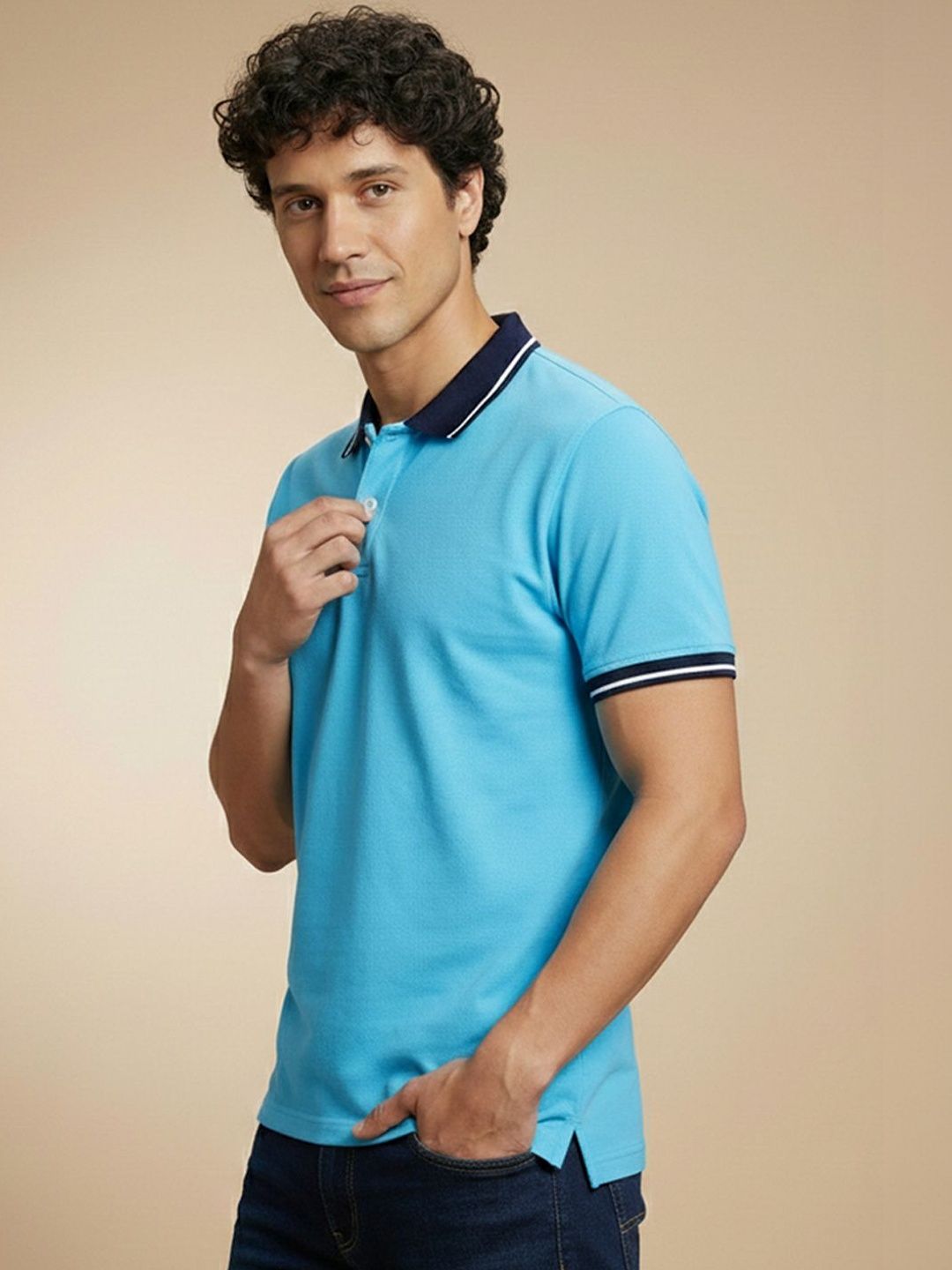 OPERATIVE Men Polo Collar T-shirt