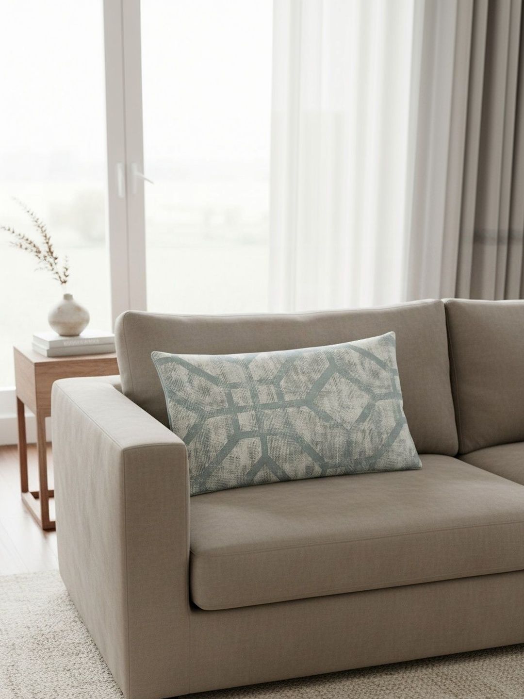 Themes Furnishings & Decor Themes Furnishings & Decor Teal Geometric Rectangle Cushion Covers