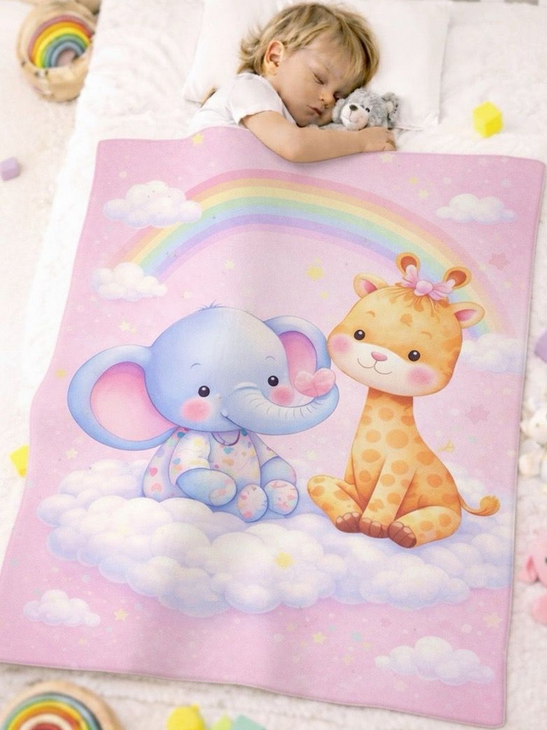 ROYALTY RETAIL AND EXPORT ROYALTY RETAIL AND EXPORT Pink & Pink Cartoon Characters Fleece AC Room Blanket