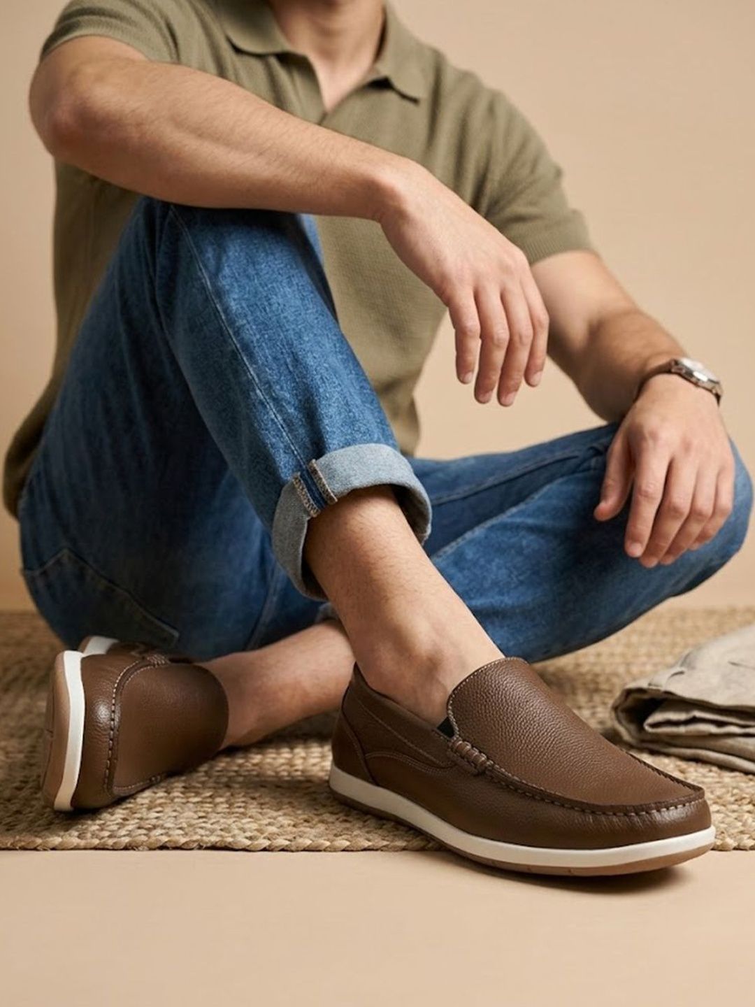 The Roadster Lifestyle Co Men Round Toe Casual Loafers