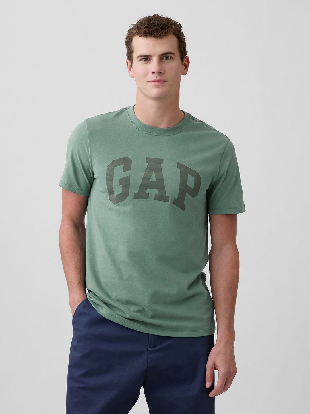 GAP Men Logo Print Crew Neck T-shirt