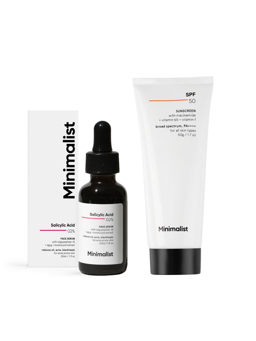 Minimalist Minimalist Set of Salicylic Acid Serum 30ml & SPF50 PA++++ Multi Vitamin Sunscreen 50g