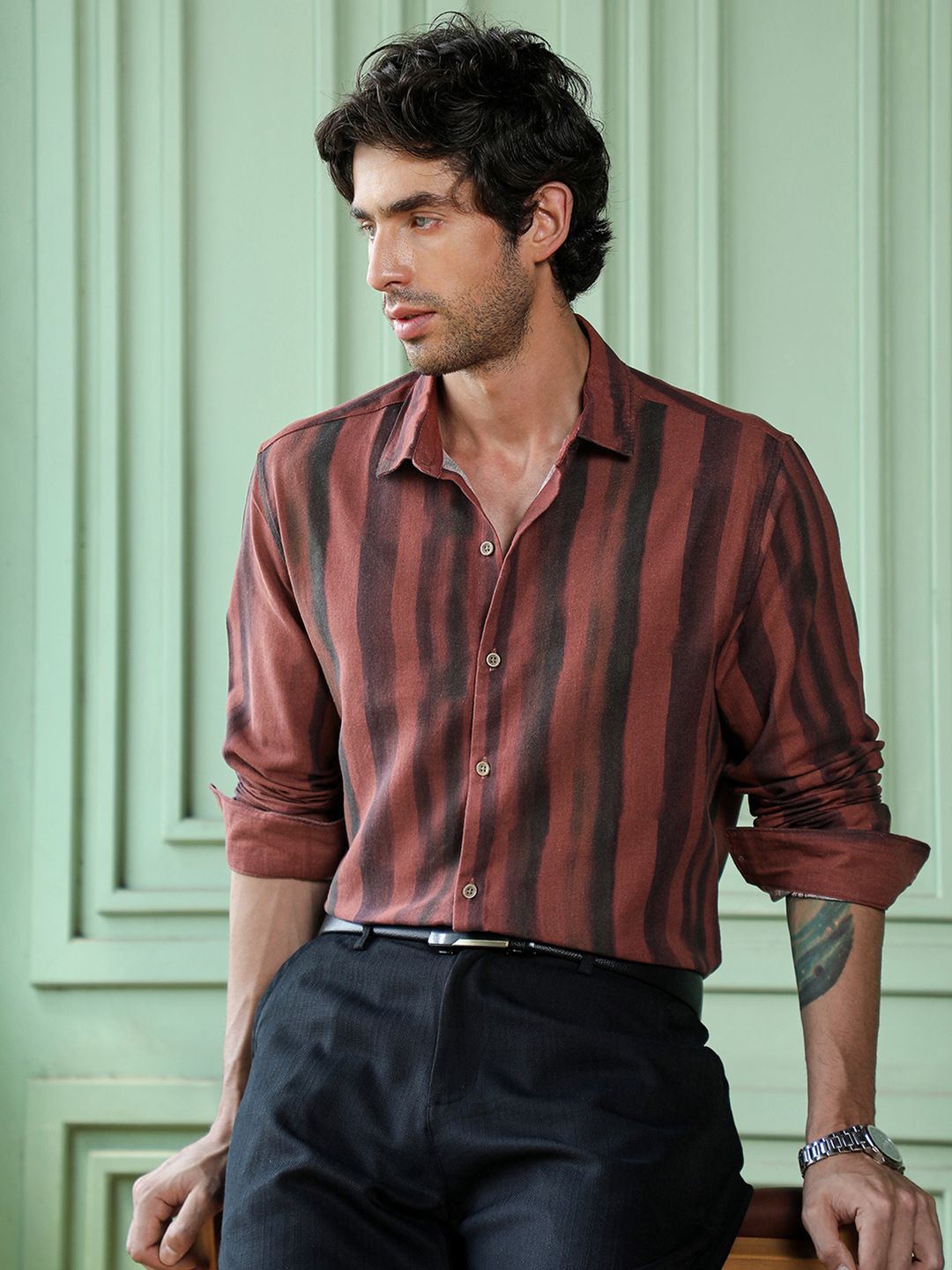 CAHOOT Men Standard Striped Casual Shirt