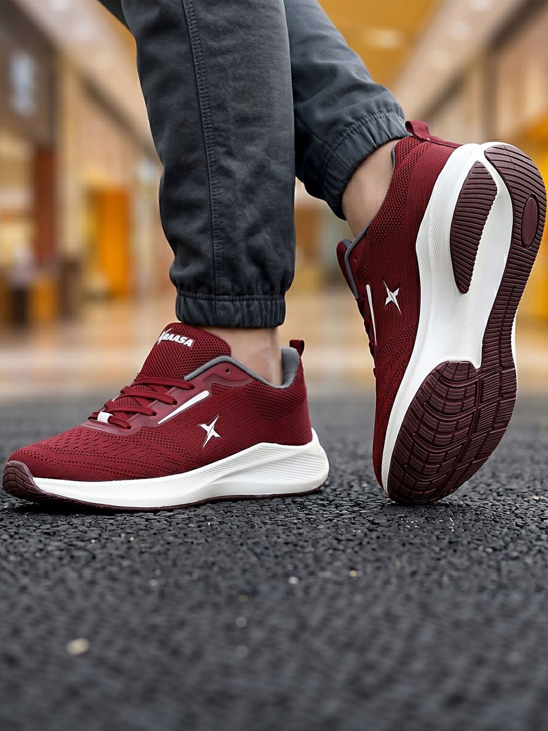 KRAASA Men Mesh Running Non-Marking Shoes