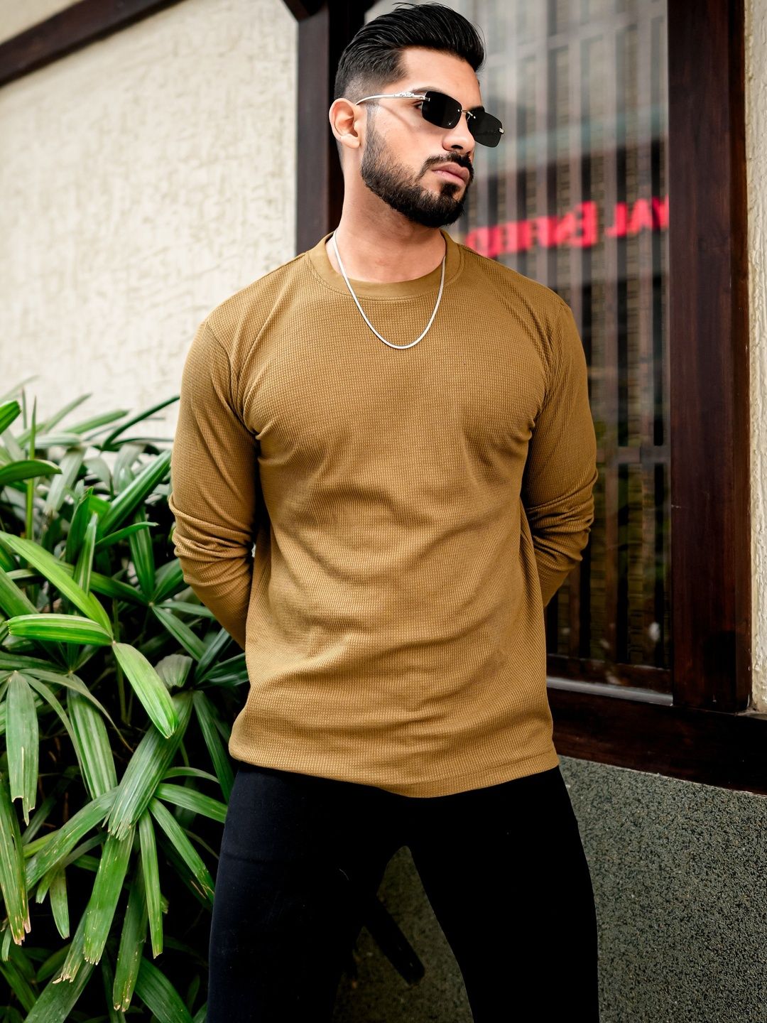 GRITSTONES Striped V-Neck Pure Cotton Pockets T-shirt