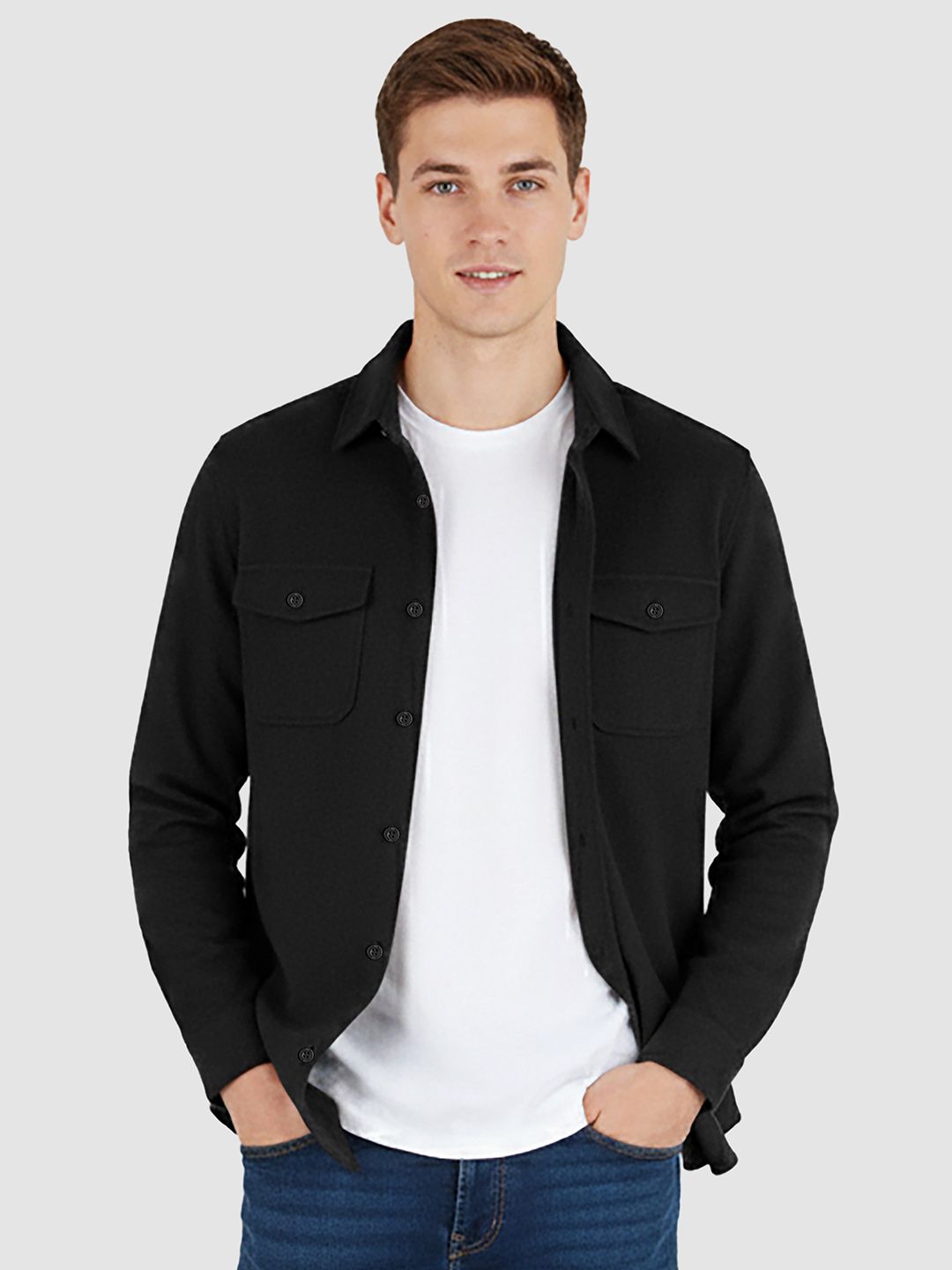 Beyoung Beyoung Men Checked Spread Collar Flannel Shackets