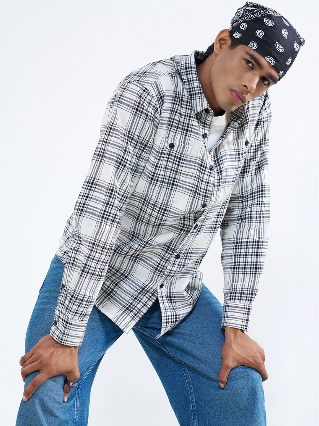 SF JEANS by Pantaloons Men Tartan Checks Checked Casual Shirt