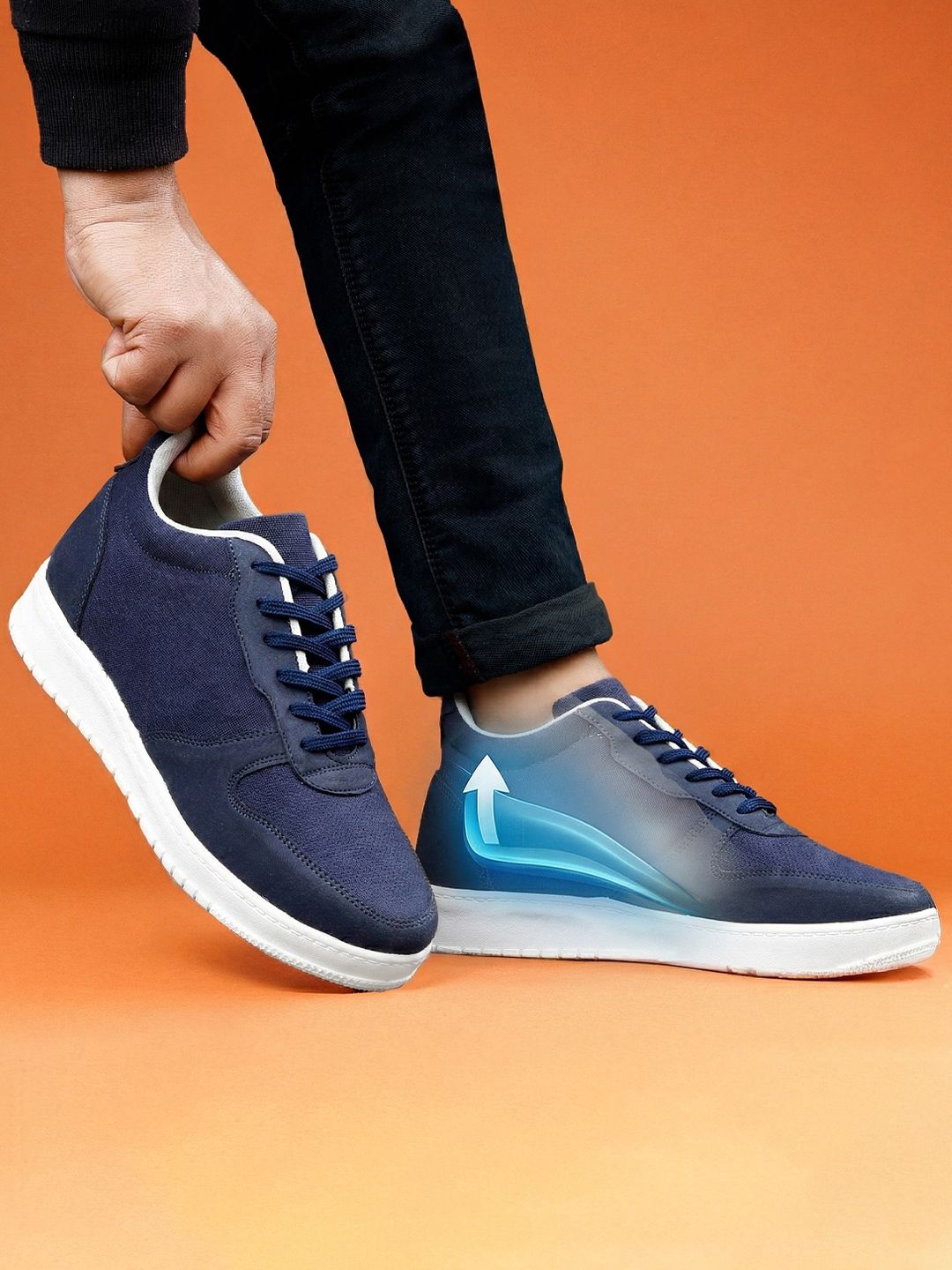 Bxxy Men 7.62 cm Hidden Elevator Height Increasing Sports Sneaker Shoes