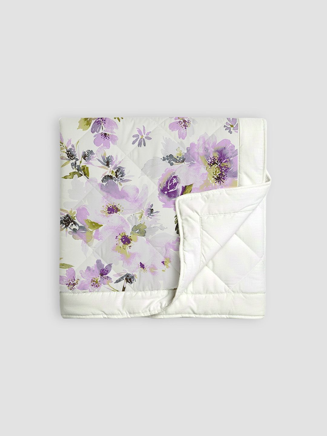 Linen Home Linen Home Eden Floral Purple & White Reversible AC Blanket Single Size