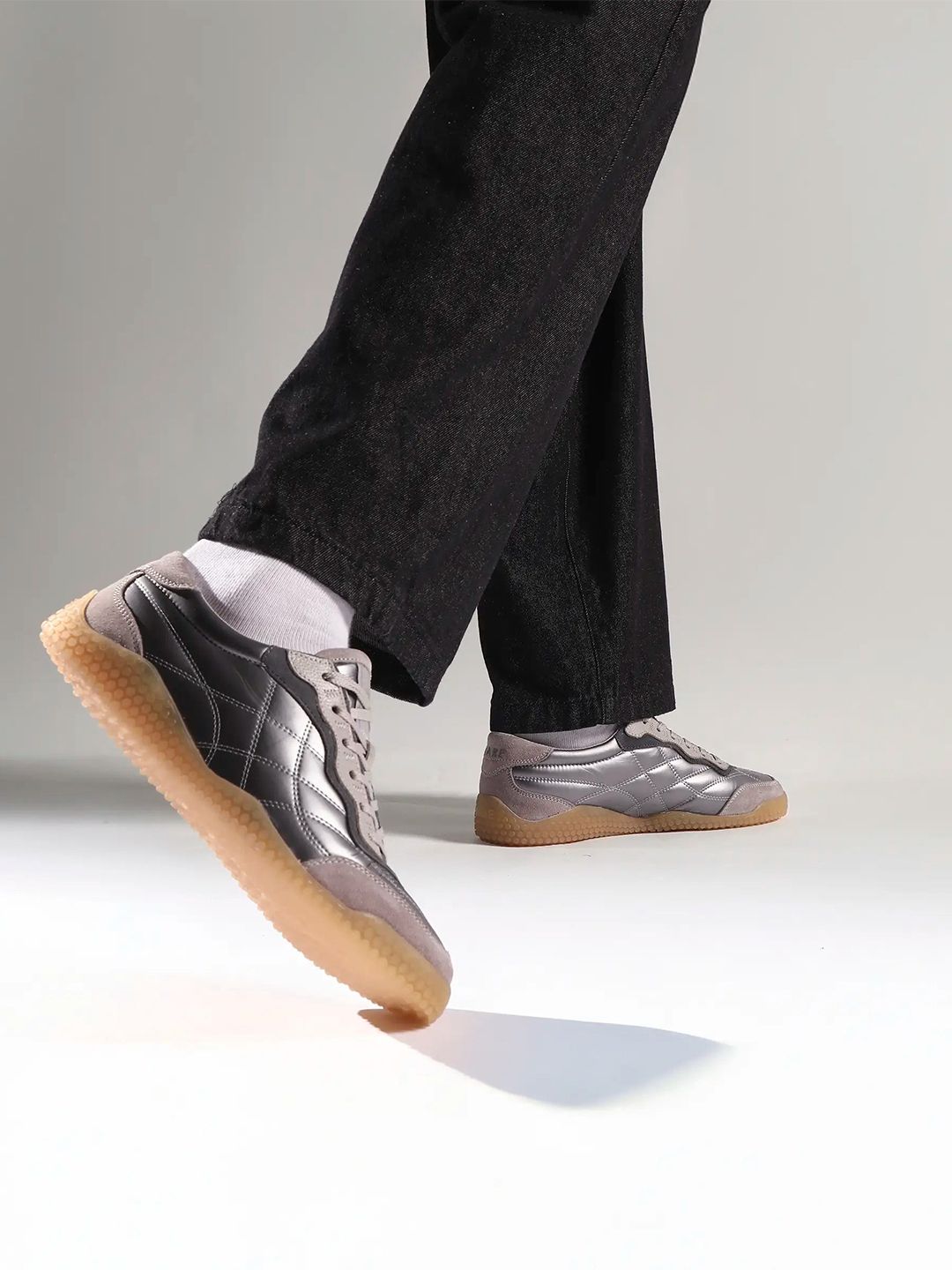 RARE RABBIT Men Woven Design Lace-Up Sneakers deal from myntra RARE RABBIT Men Woven Design Lace-Up Sneakers deal from myntra