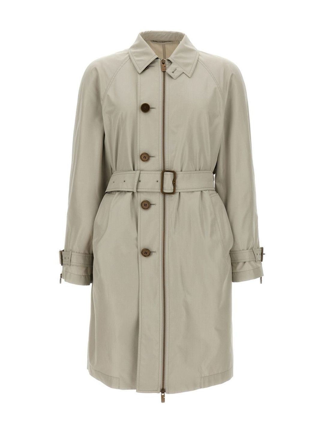 Burberry Men Grey Car Coat Silk