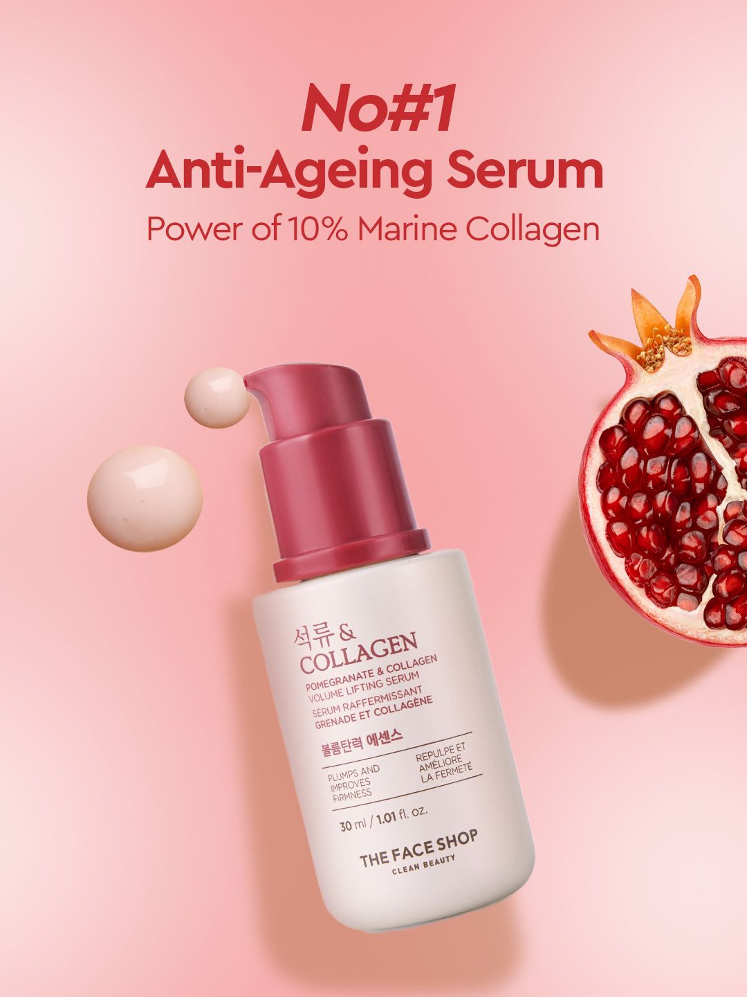 The Face Shop Collagen & Pomegranate Volume Lifting Serum-30ml Offers & Cashback