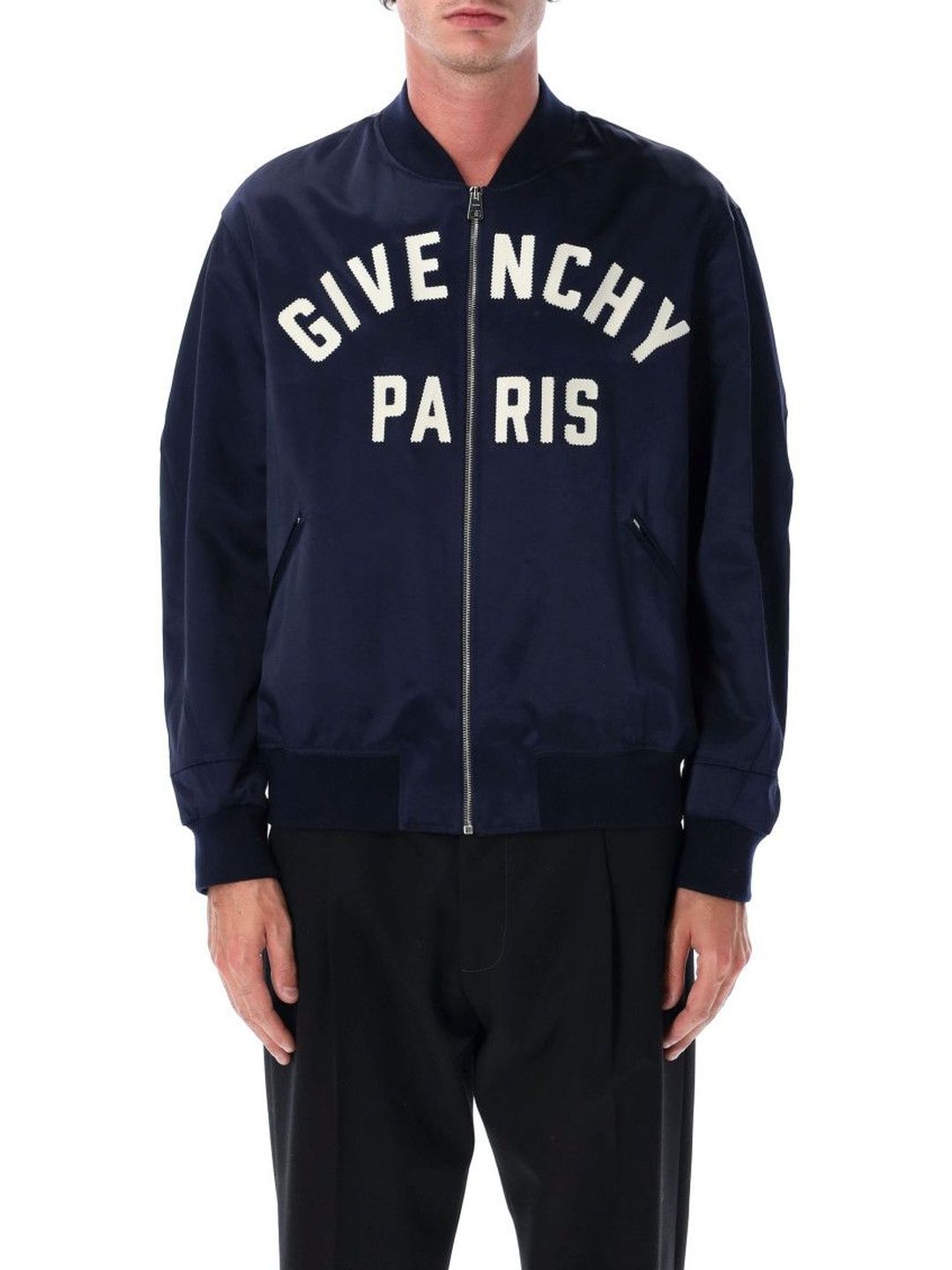 Givenchy Blue Logo Bomber Jacket