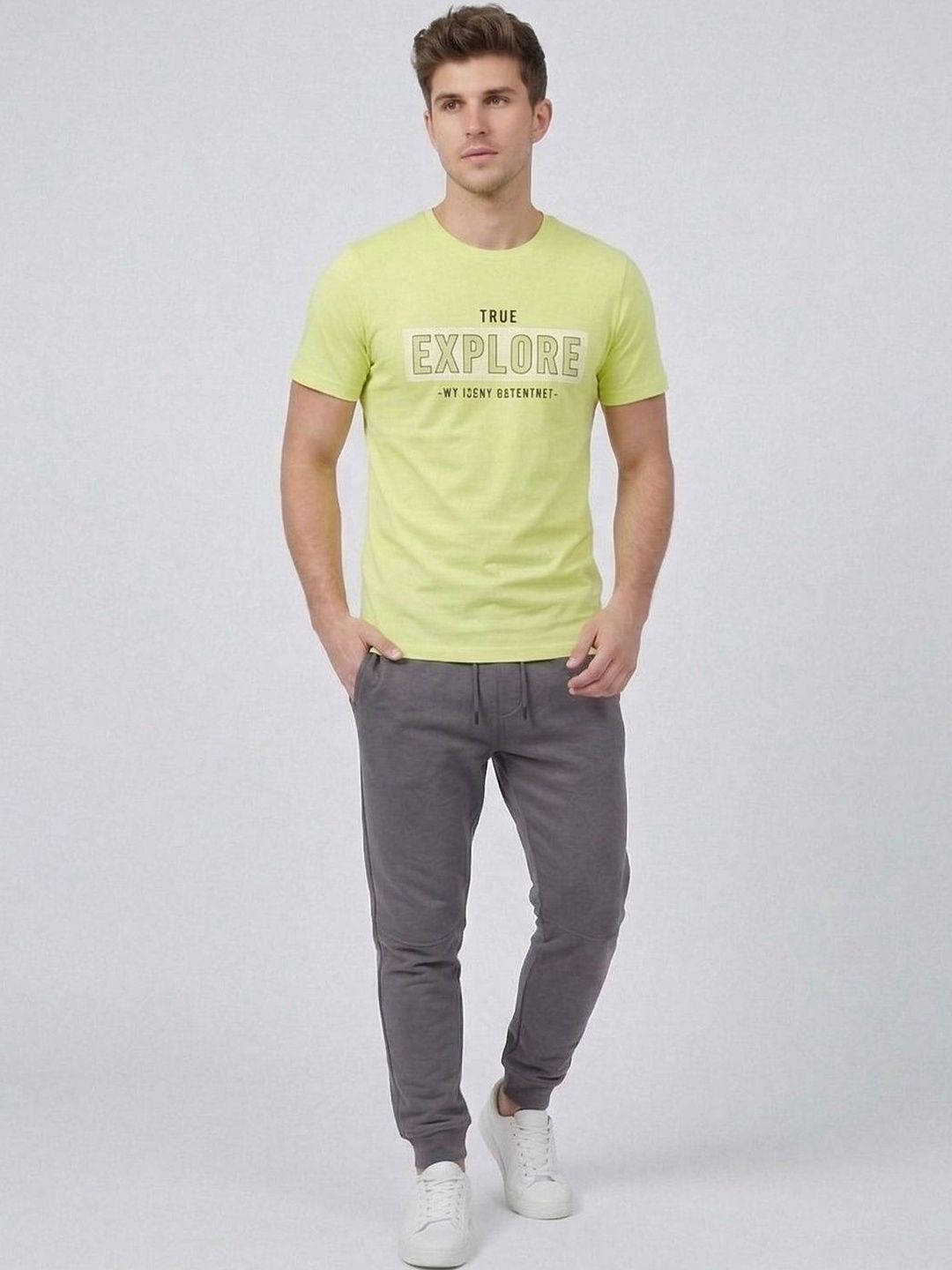 The Roadster Lifestyle Co Printed Pure Cotton Round Neck Tshirt