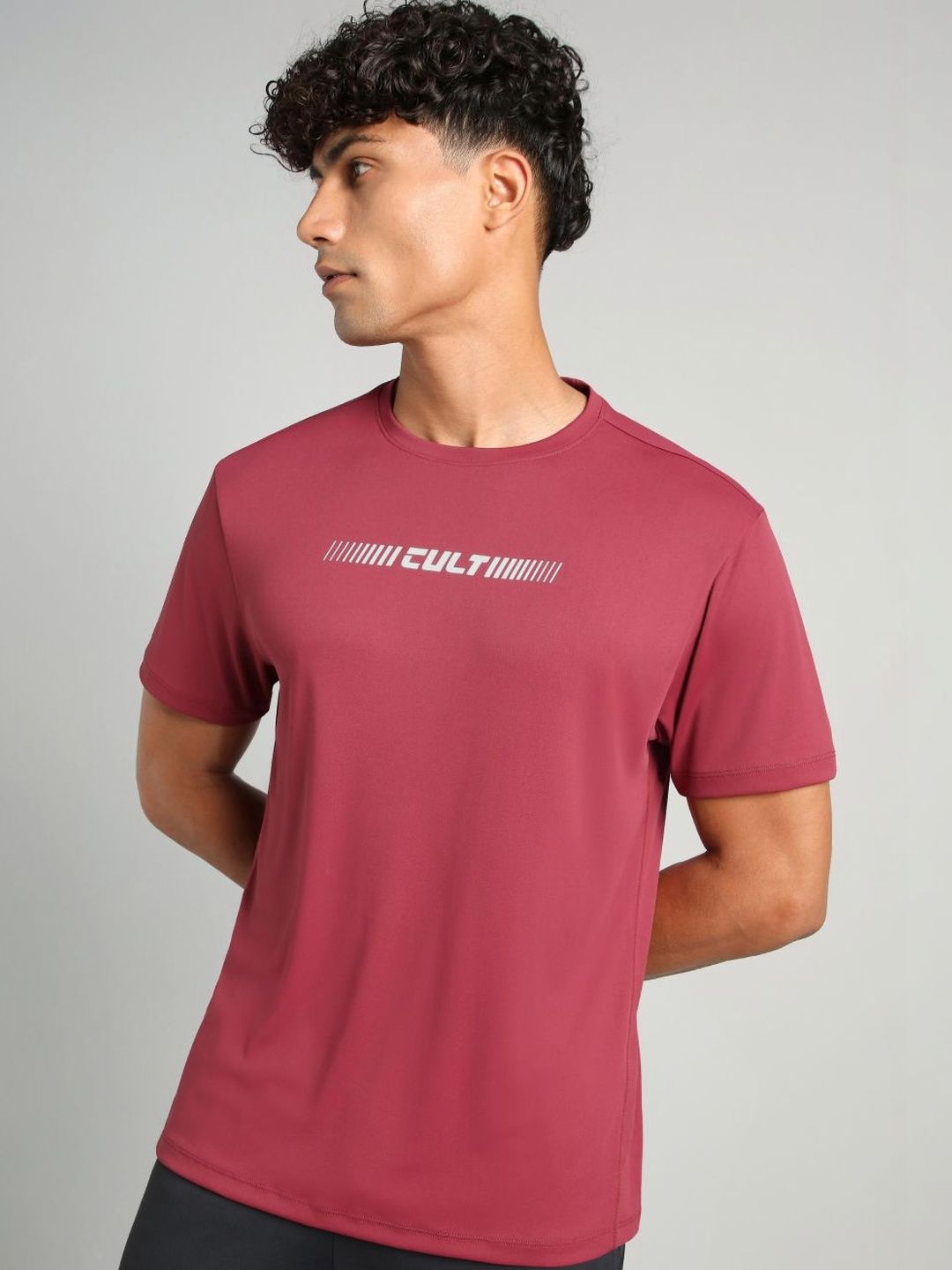 CULT Men's Maroon Everyday Performance Tshirts