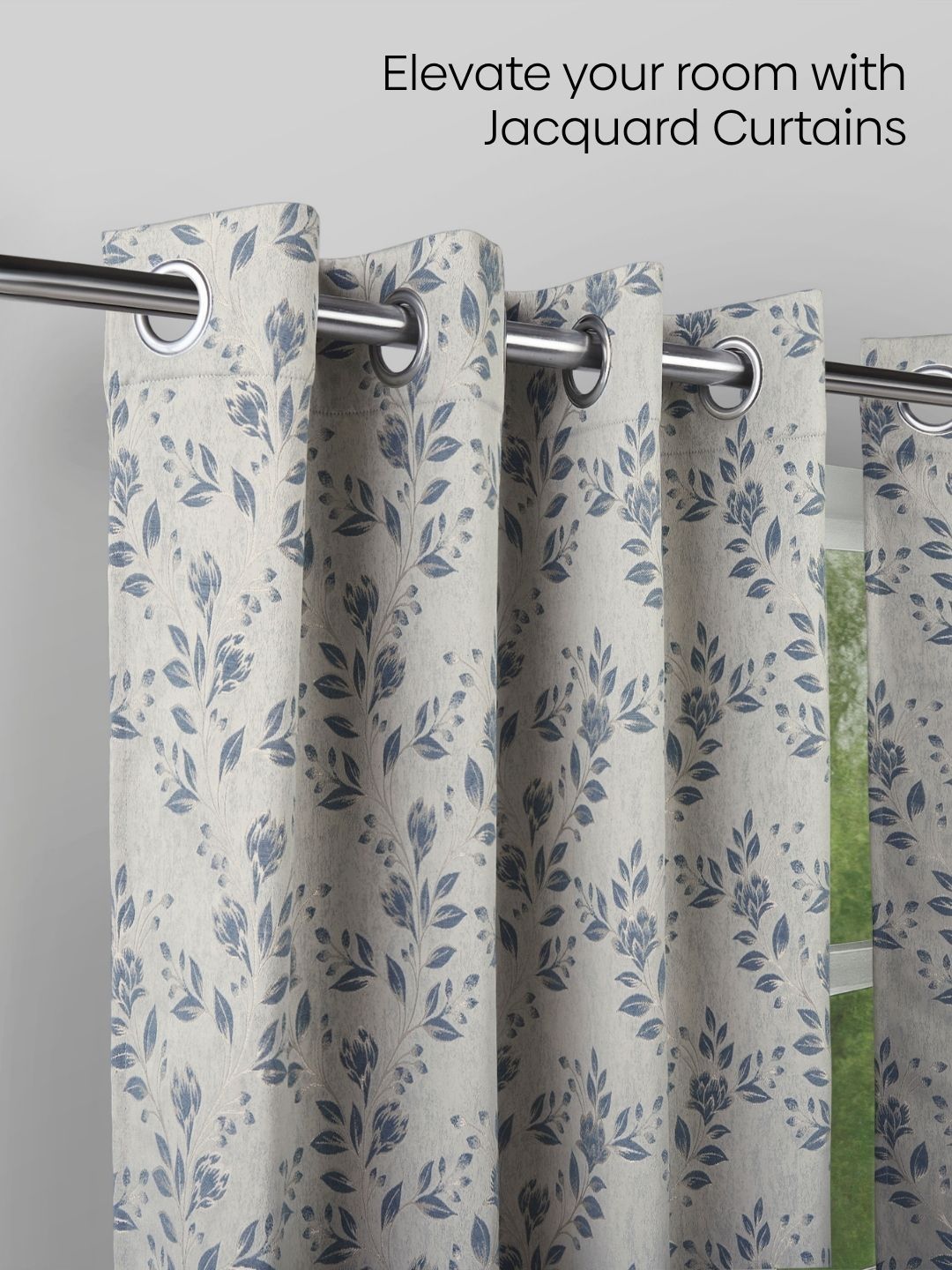 Set of 2 Floral Window haus & kinder Blue & White Set of 2 Floral Room Darkening Window