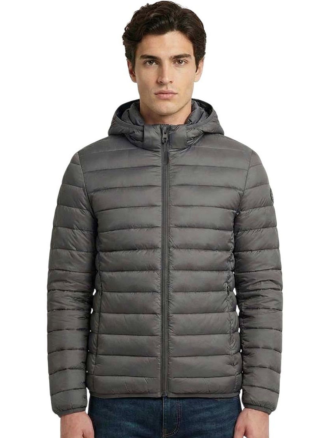 Cavalli Class Black Logo Hooded Puffer Jacket