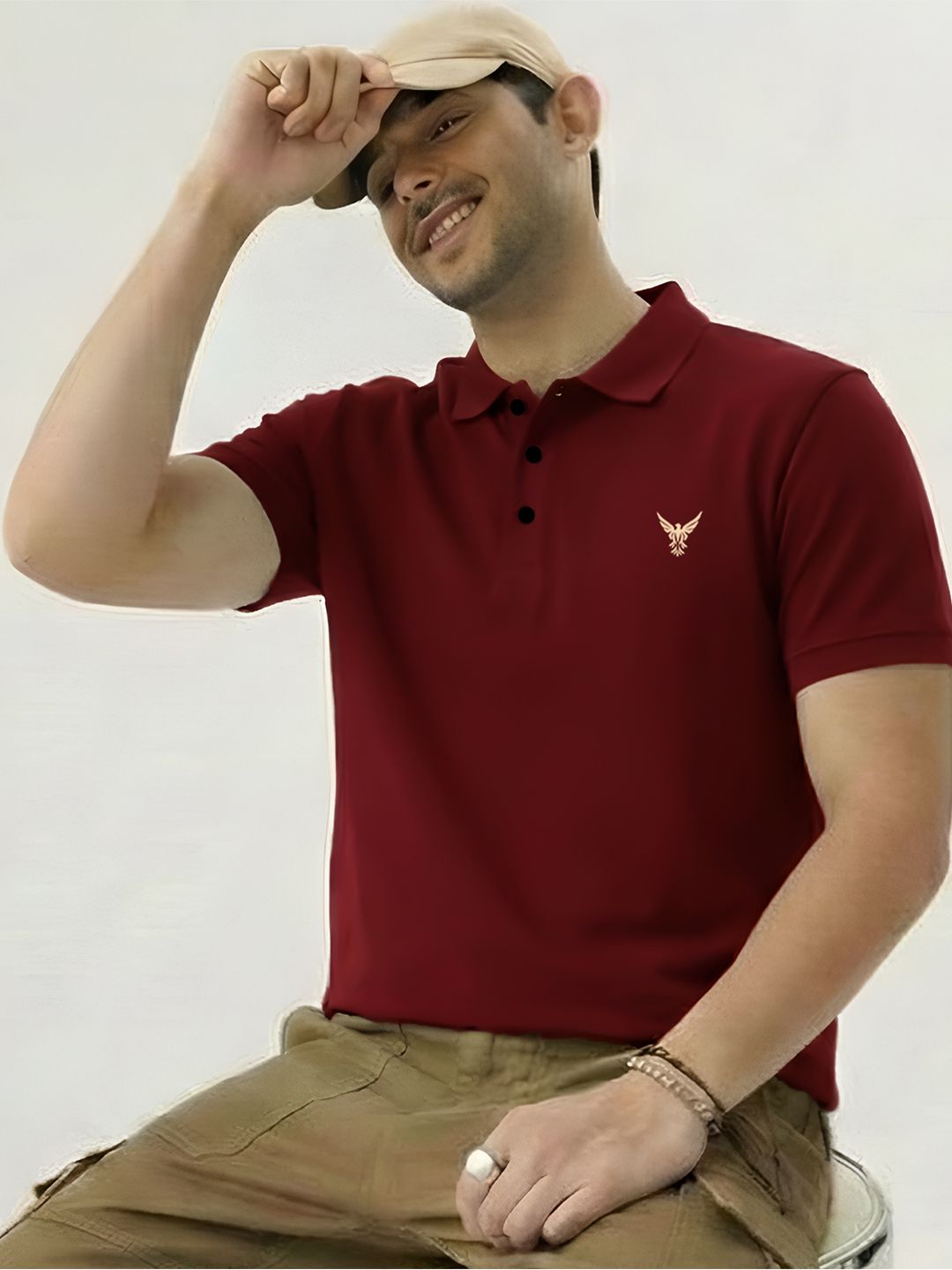THE BEETEL HOUSE Men Brand Logo Polo Collar T-shirt