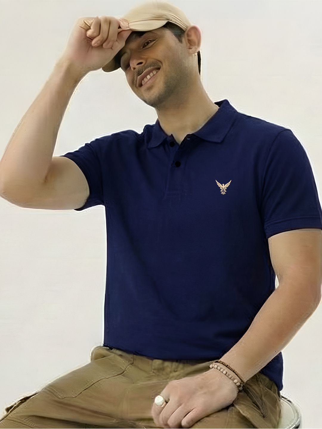 THE BEETEL HOUSE Men Brand Logo Polo Collar T-shirt
