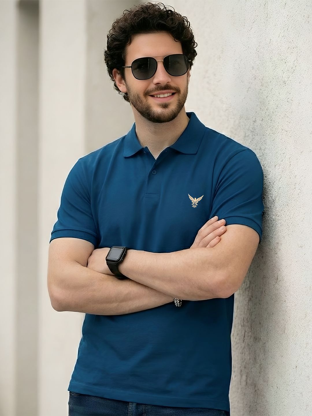 THE BEETEL HOUSE Men Brand Logo Polo Collar T-shirt