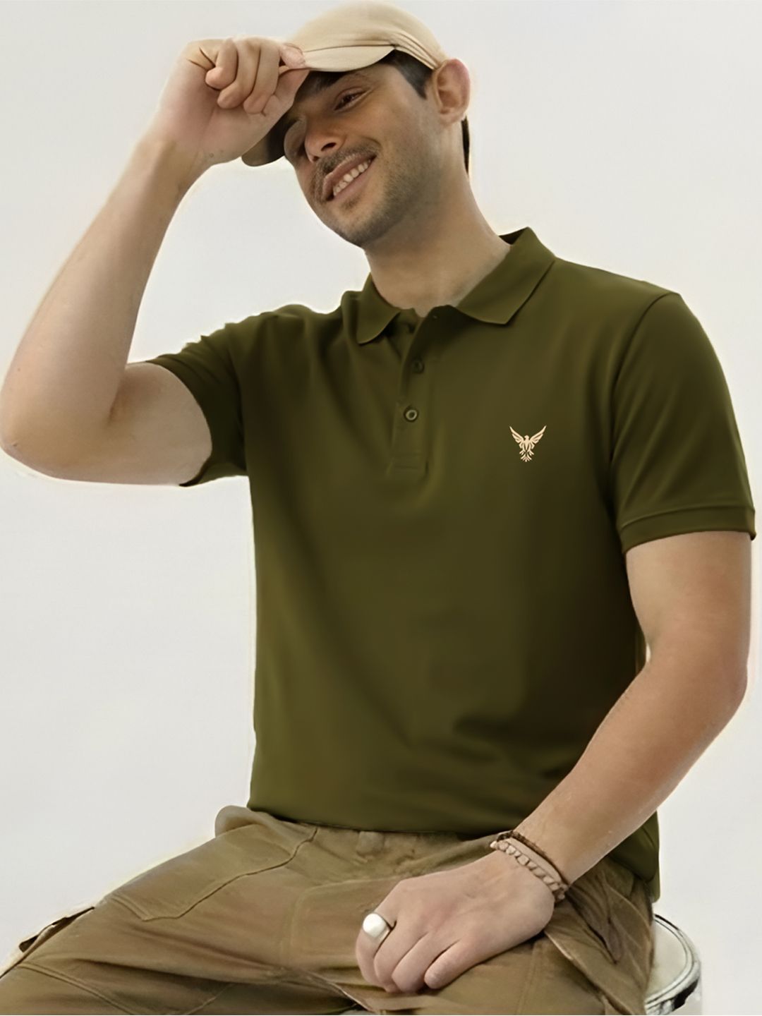 THE BEETEL HOUSE Men Brand Logo Polo Collar T-shirt