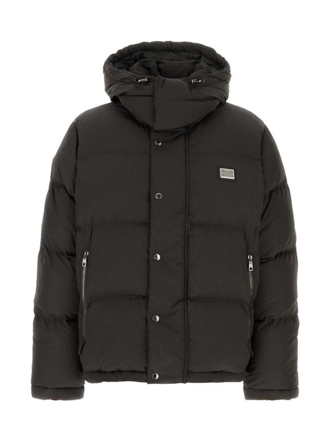 Dolce & Gabbana Grey Hooded Puffer Jacket