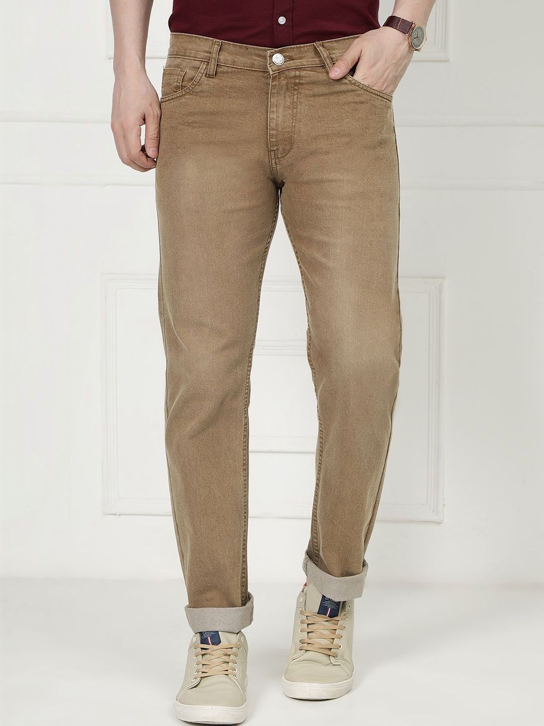 Dais Men Regular Fit Mid-Rise Light Fade Stretchable Jeans