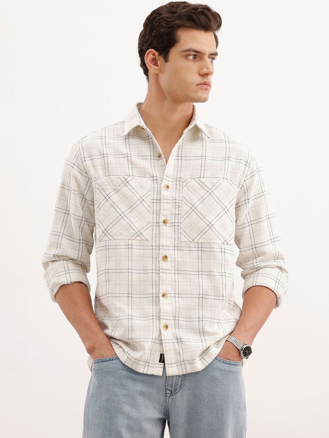 WROGN Men Checked Casual Shirt