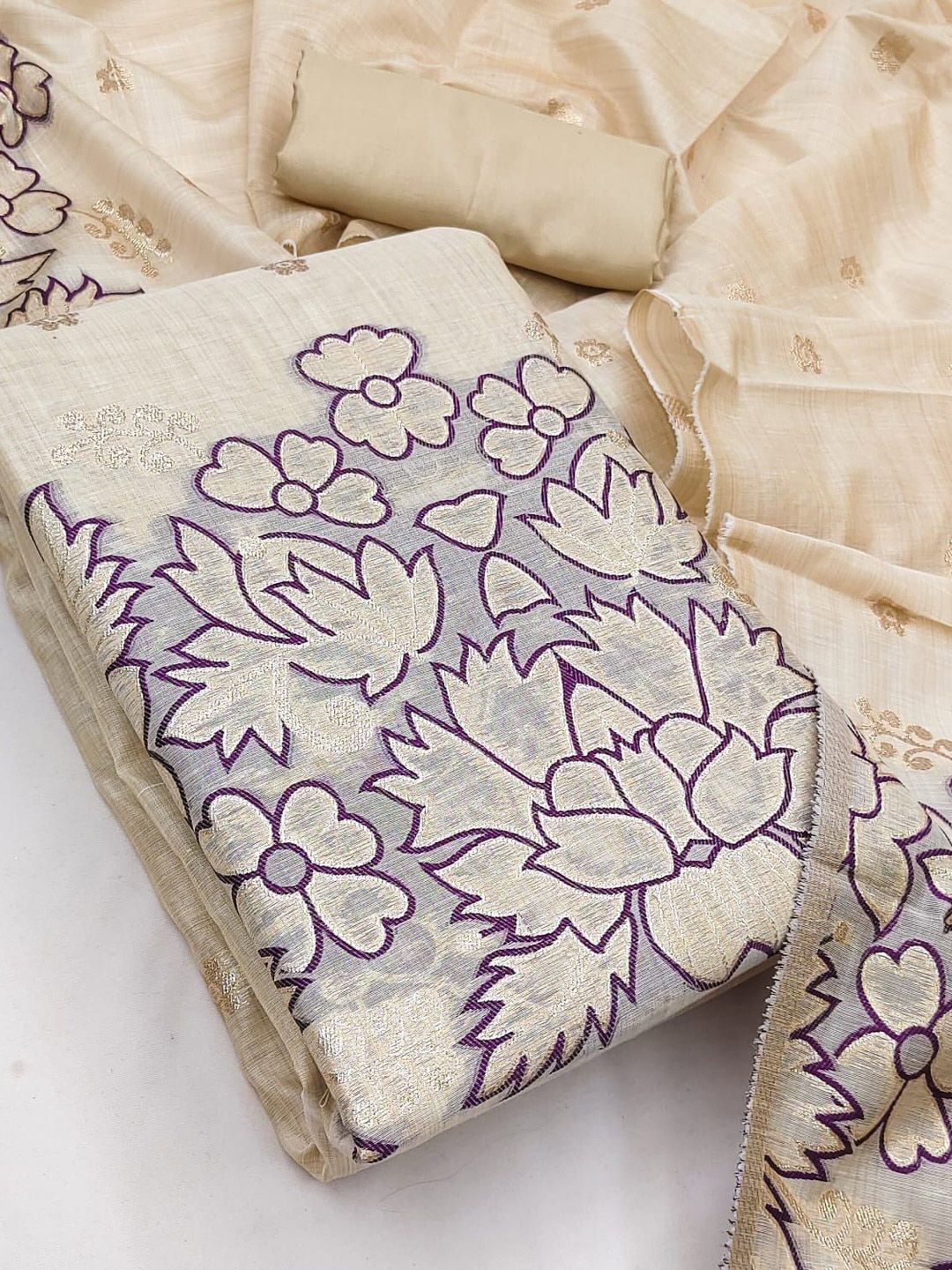 HMP Fashion Embroidered Unstitched Dress Material