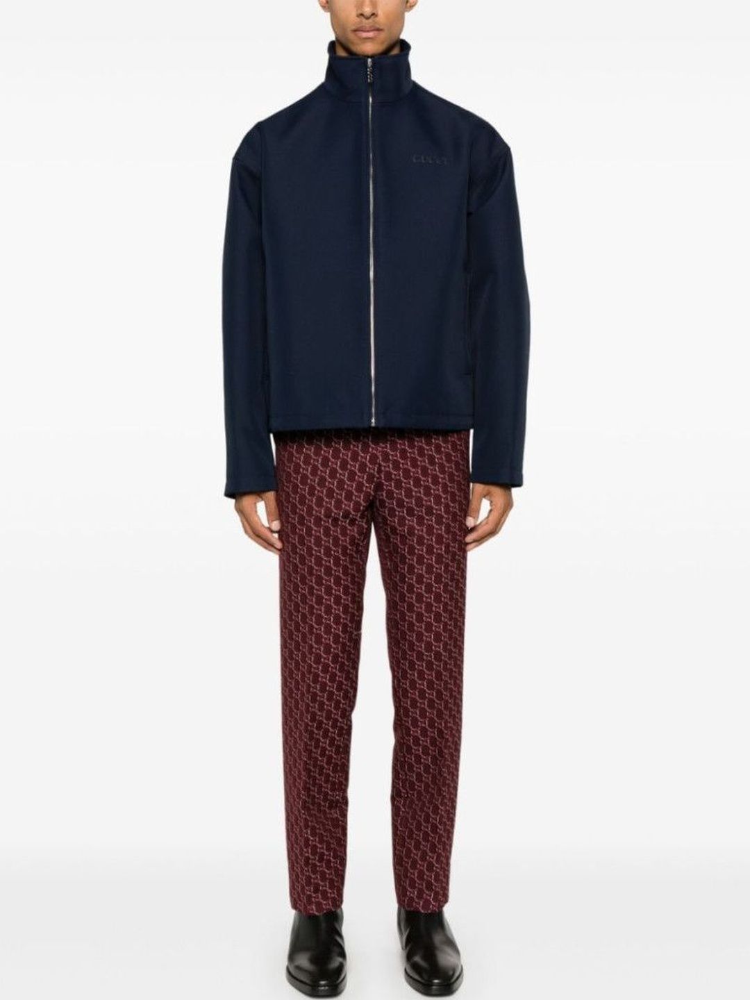 Gucci Dark Blue Embroidered Jacket