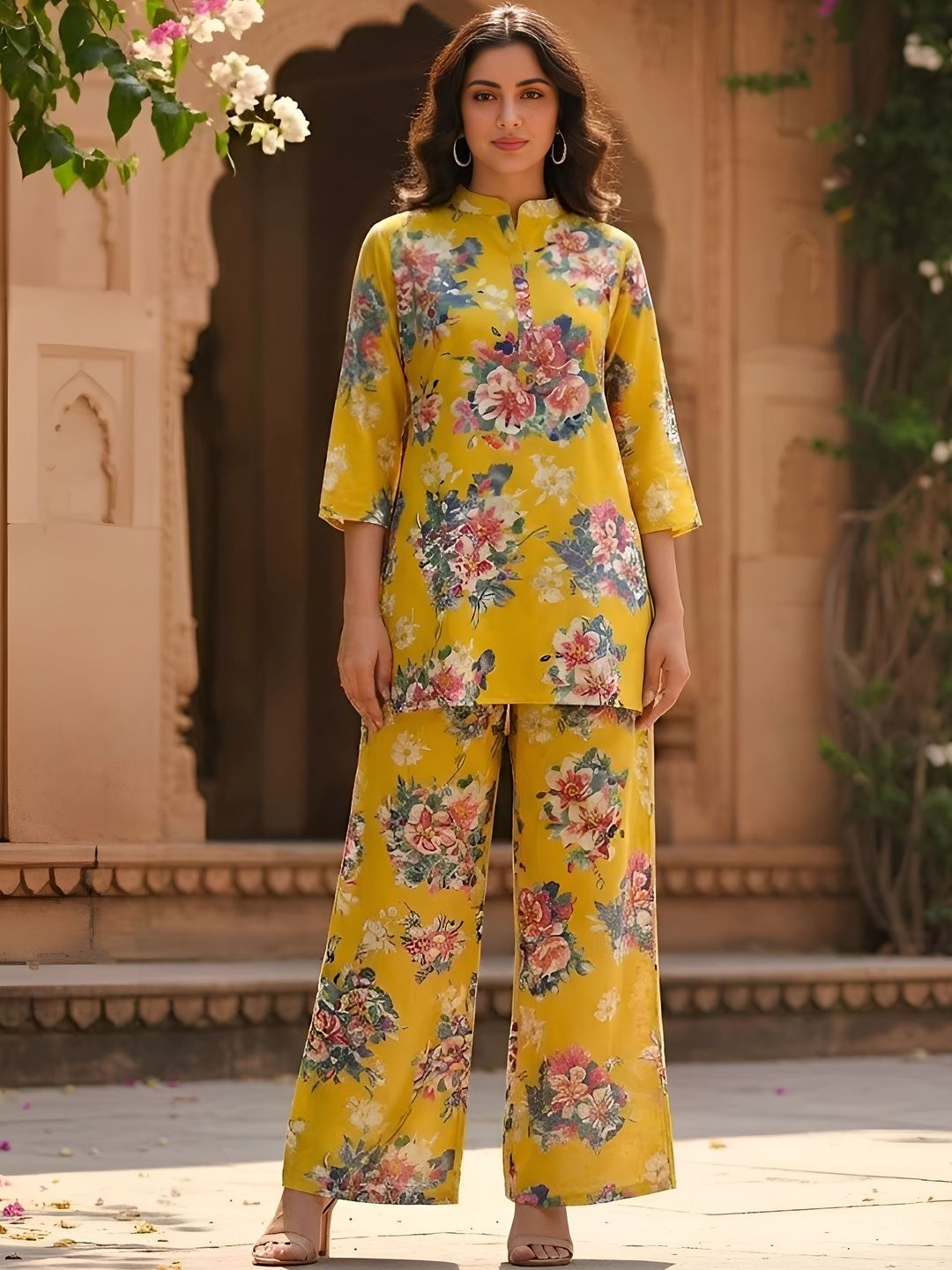 MYRIE Floral Printed Tunic with Palazzos