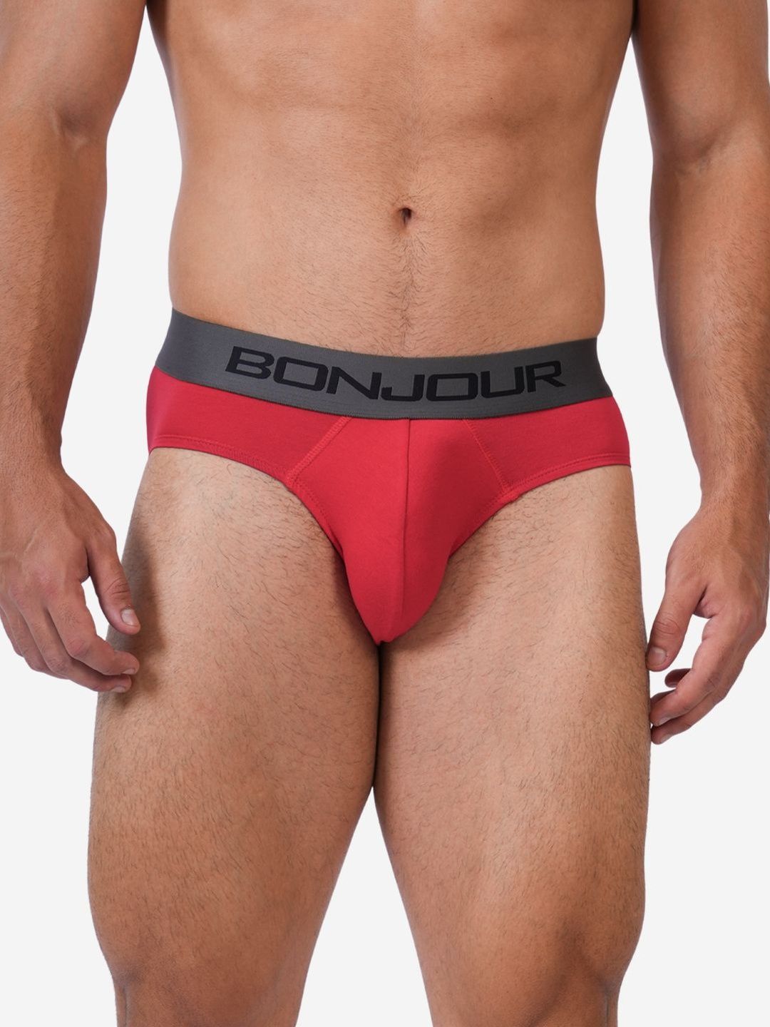 Bonjour Men Colourblocked Cotton Basic Briefs