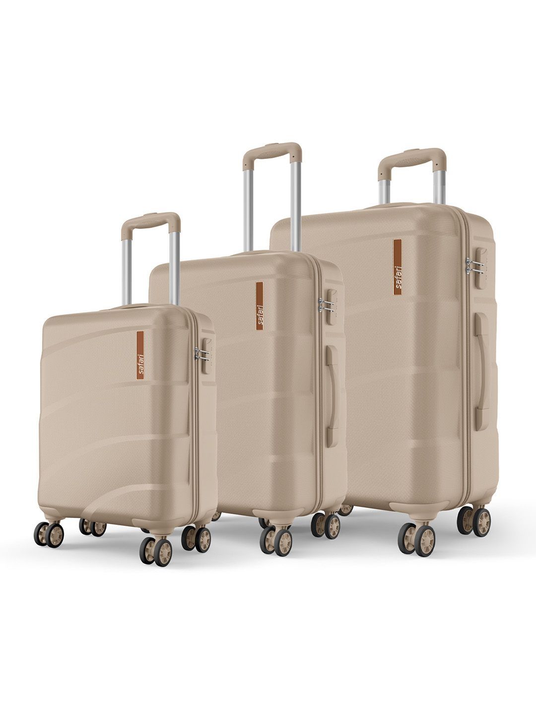 パンナム ポートフォリオ Buy Safari Zuno Champagne Set of 3 Hard 8 Wheel Cabin Medium
