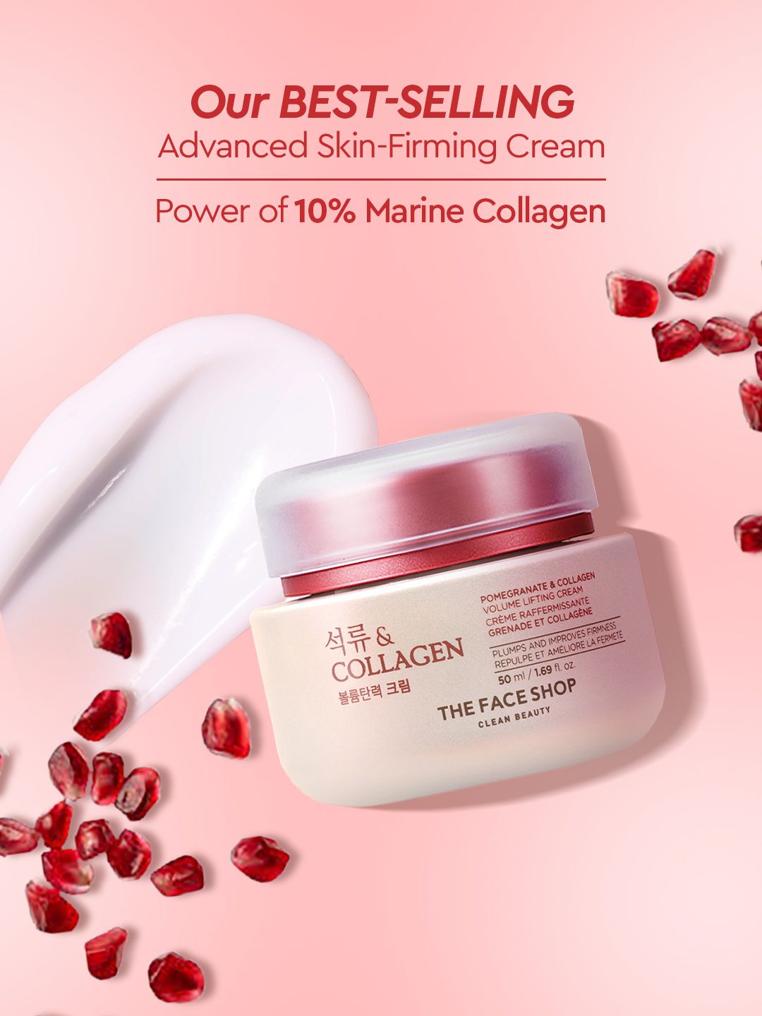 Clean Beauty Collagen & Pomegranate Volume Lifting Cream - 50ml Offers & Cashback