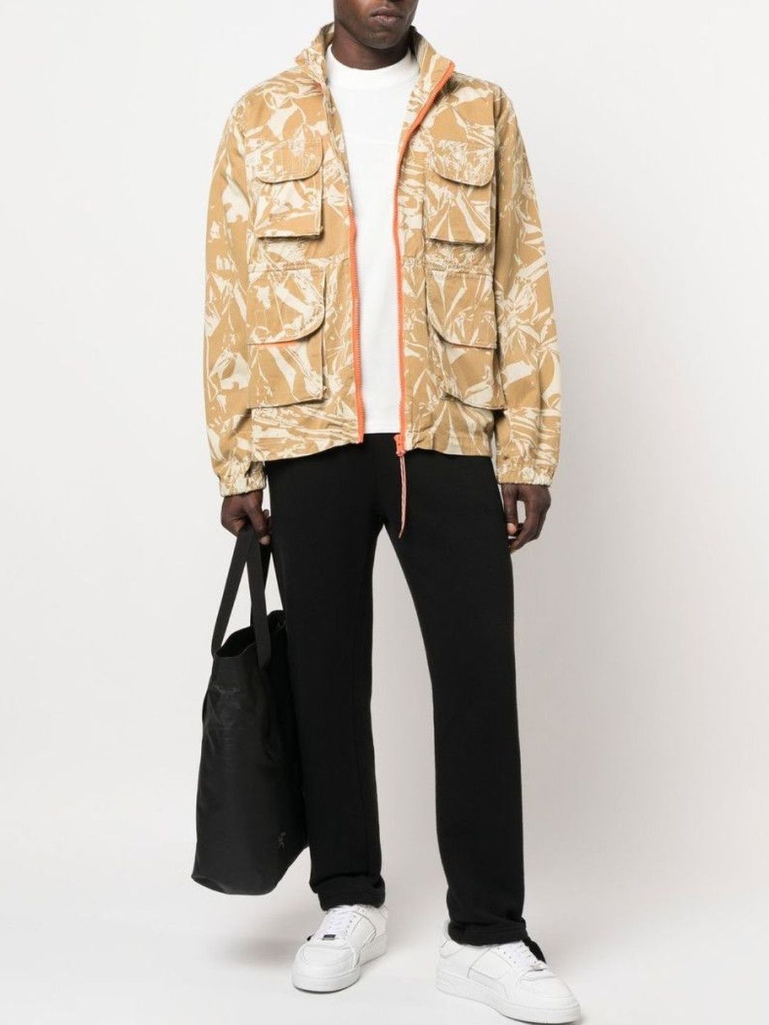 Aries Genuine Leather Beige Camou Print Jacket