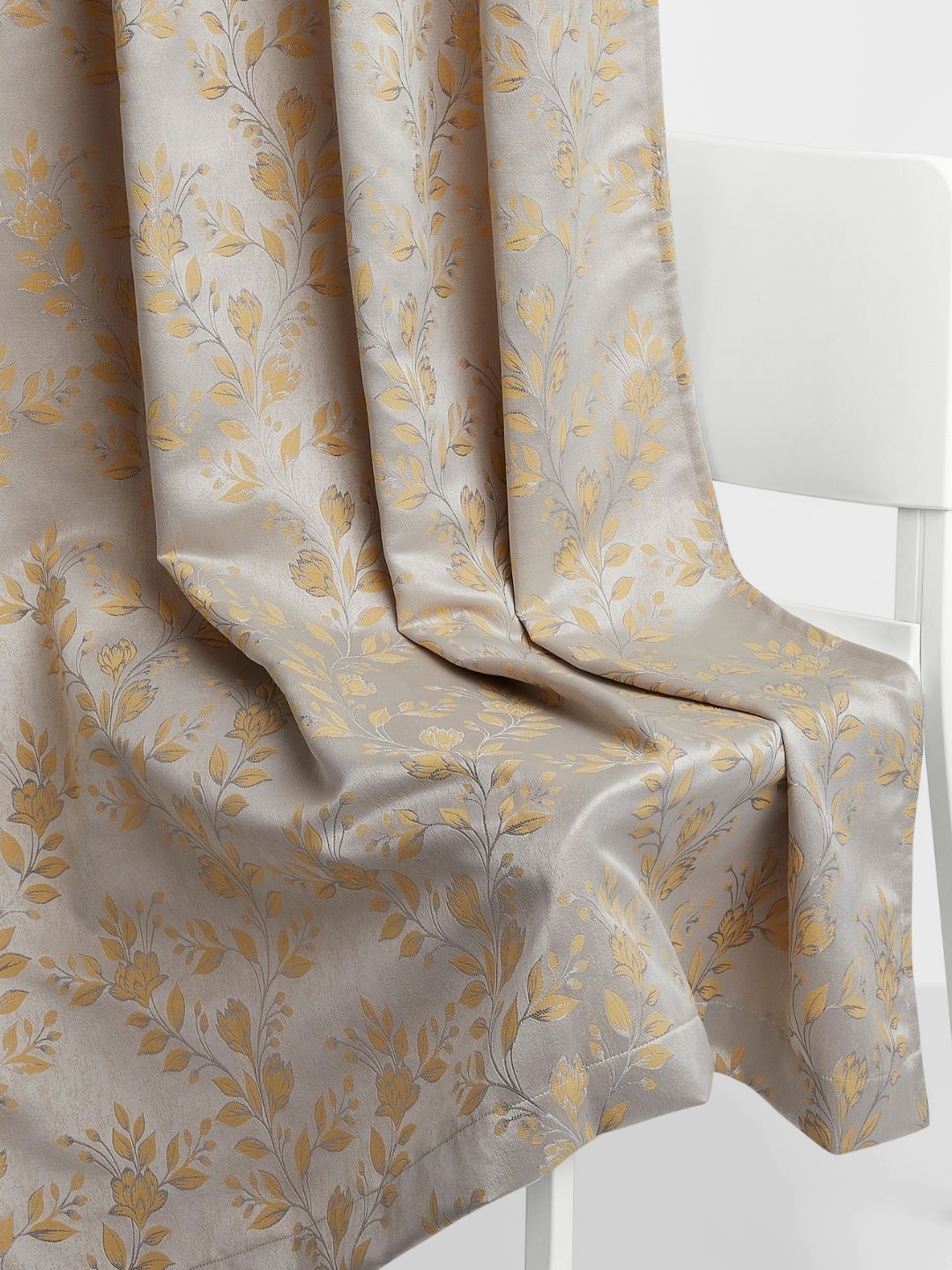 haus & kinder haus & kinder Lime Green & Gold-Toned Set of 2 Floral Room Darkening Door Curtain