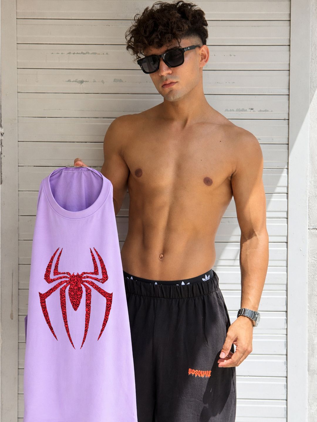 BDSQUARE Graphic Printed Round Neck Cotton Innerwear Vests