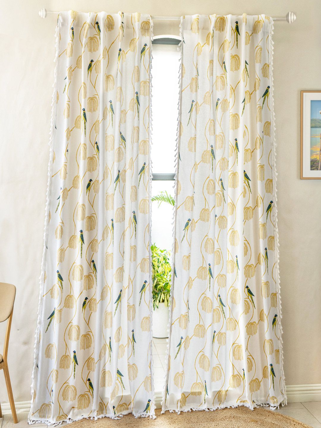 Tranquebar Home Single Panel- Mithu Cotton Window Curtain - 5 Feet