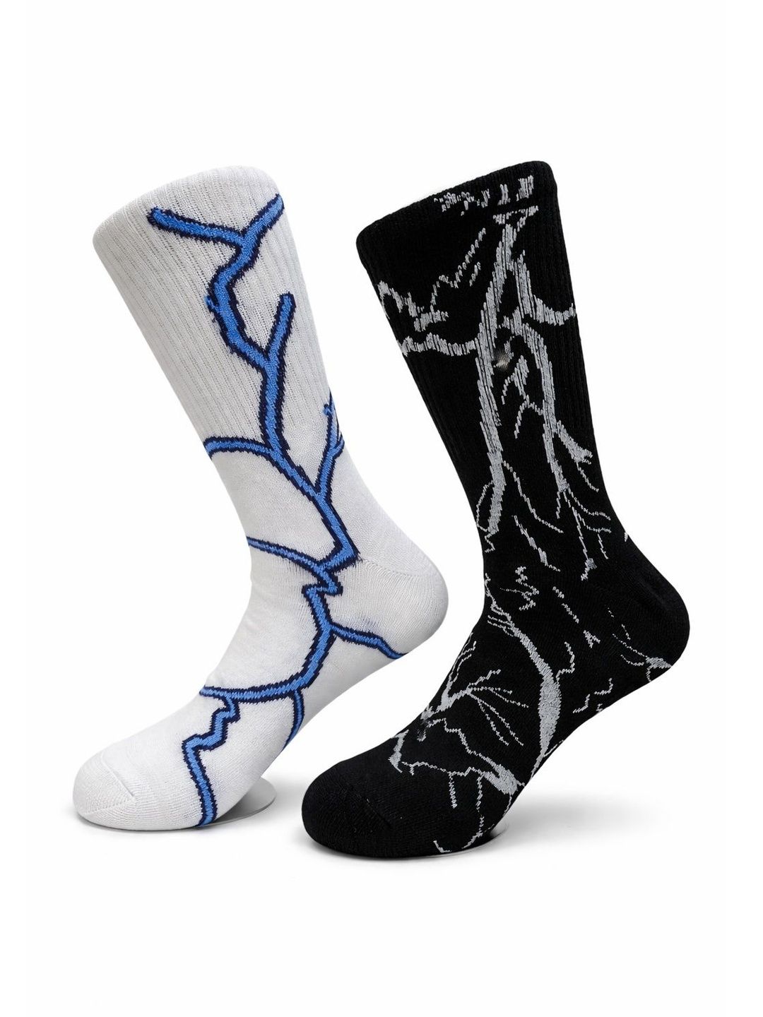 BEAR&BEYOND Men Pack of 2 Cotton Patterned Calf Length Socks
