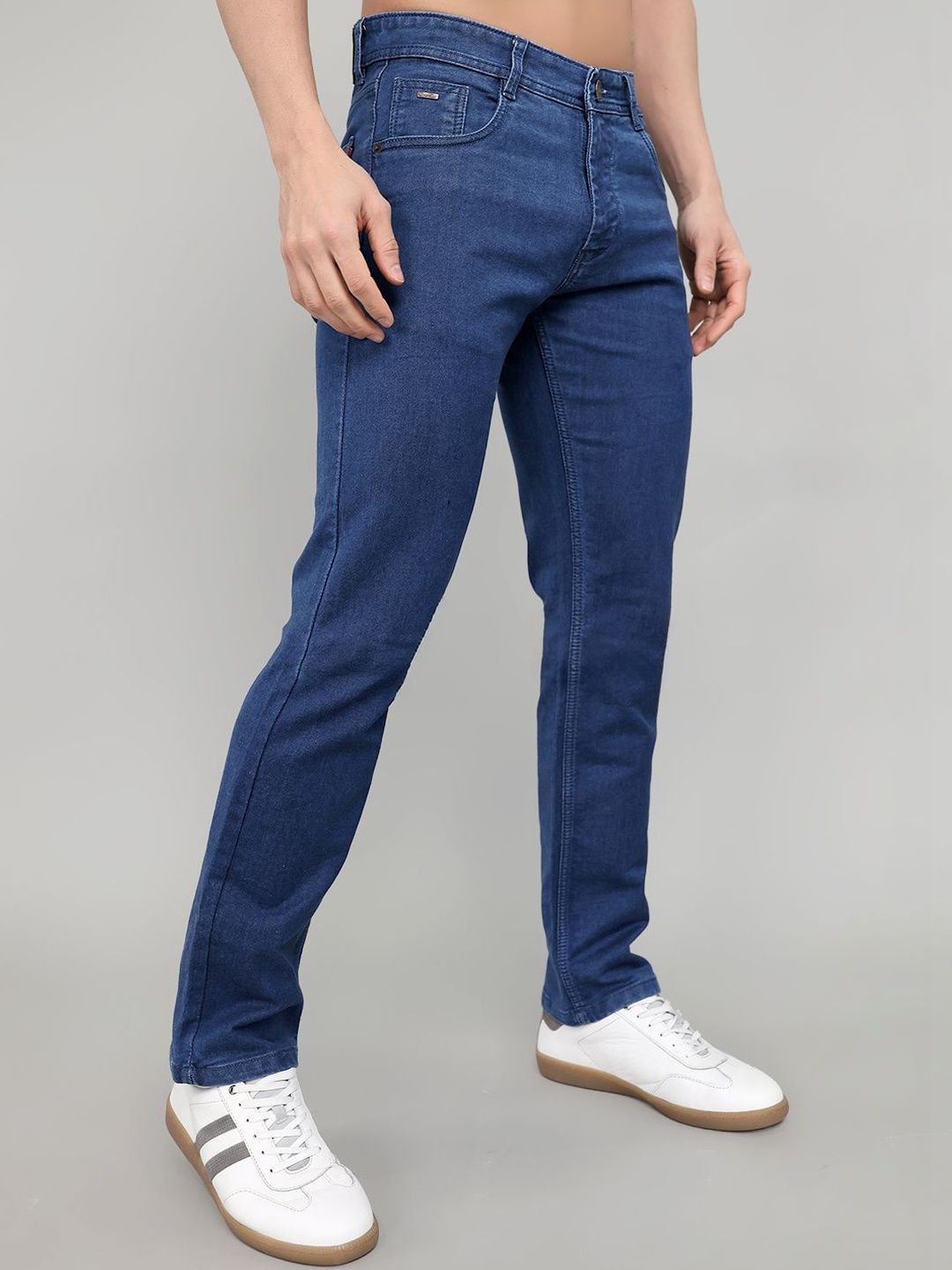 Monte Carlo Men Smart Straight Fit Mid-Rise Stretchable Jeans