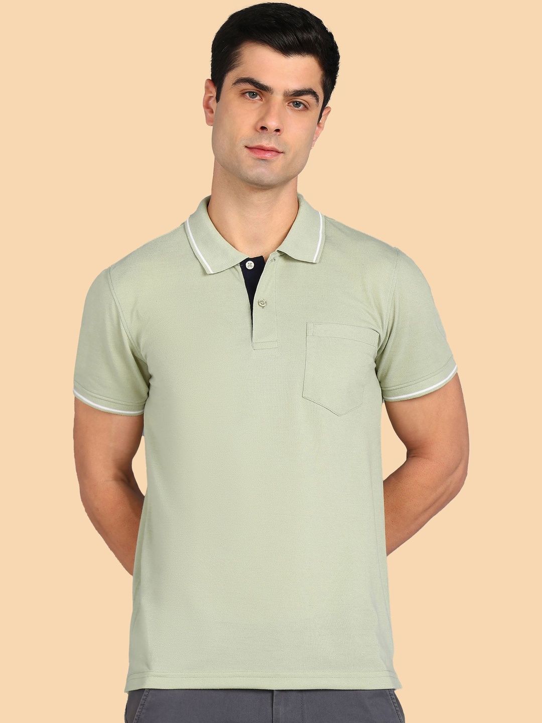 XFOX Men Polo Collar Pockets T-shirt